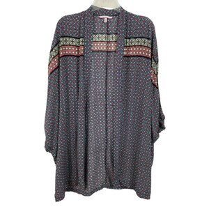 Victoria's Secret Colorful Geometric Print Kimono Blouse Top Womens Size M/L